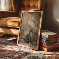 Feline Gazes Through Garden Windows