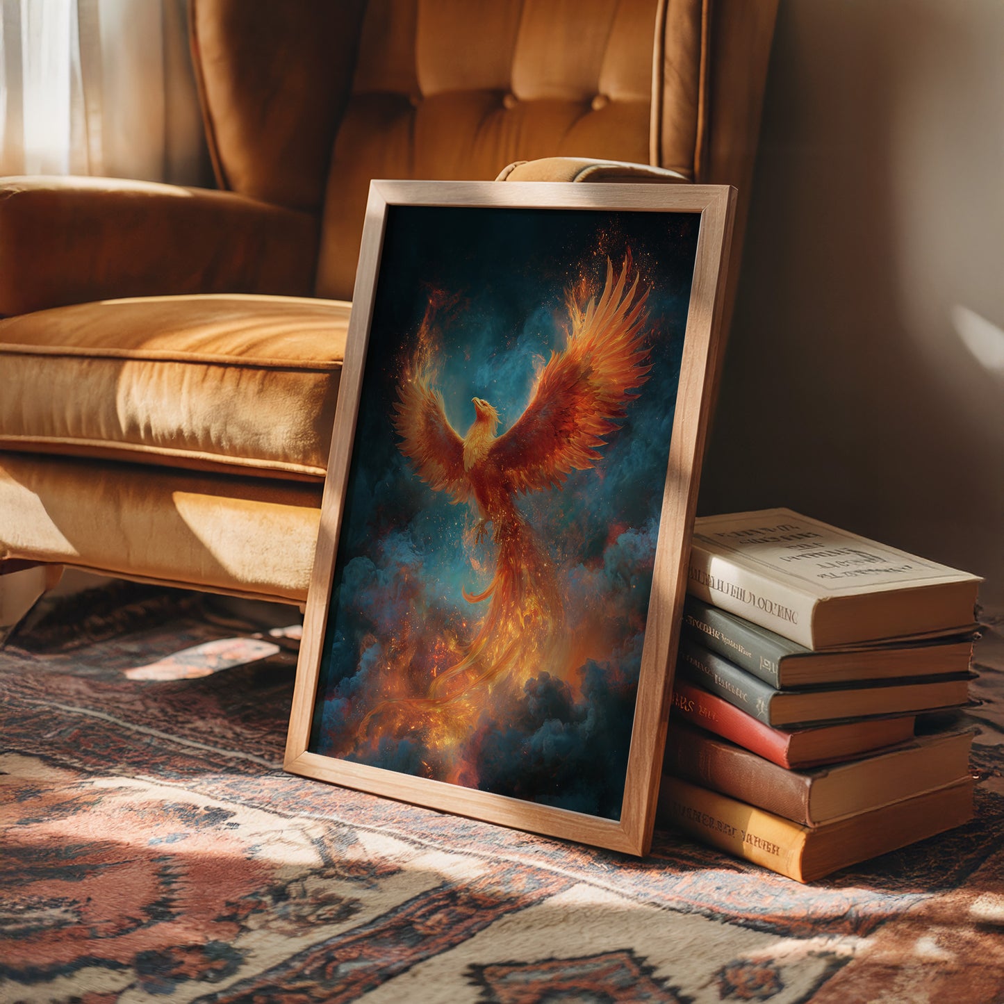 Flame Wings Against Midnight Sky