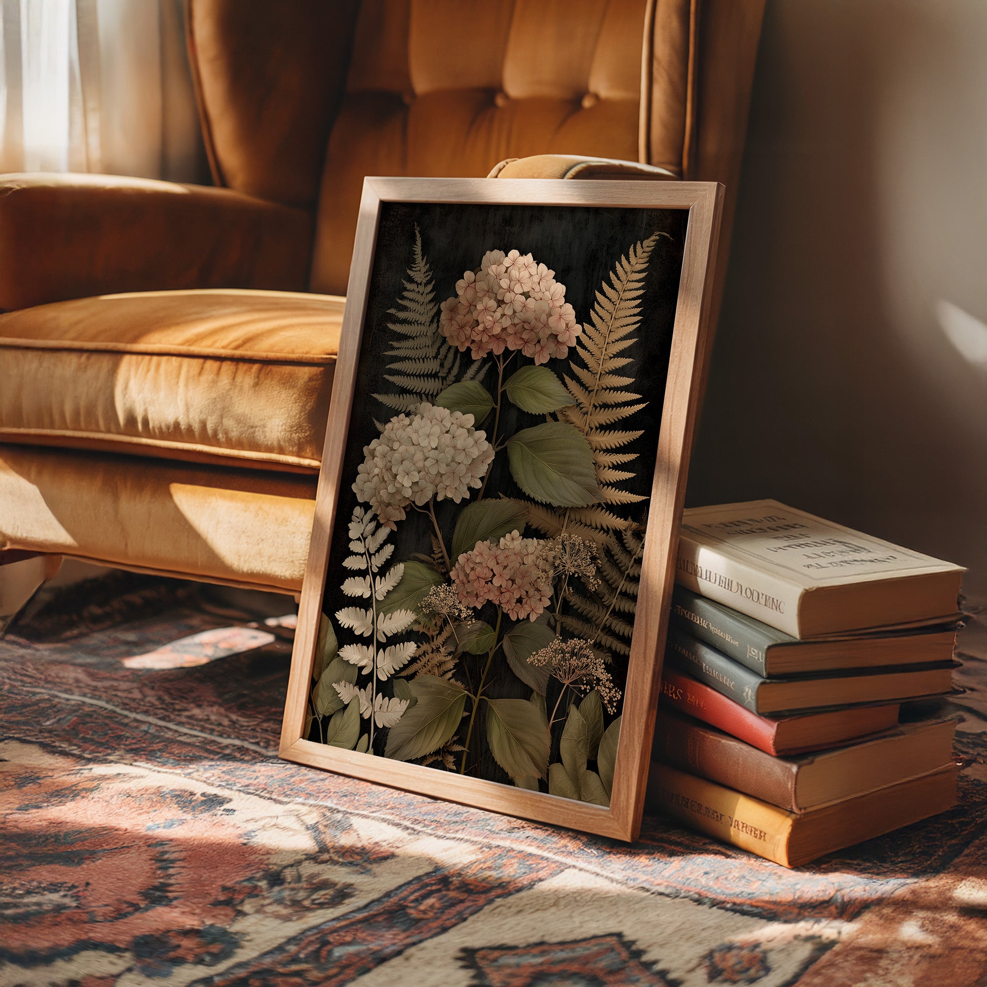 Blush Blooms Against Midnight Walls