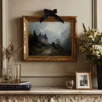 Castle Perched On Misty Hillside