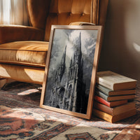 Ancient Spires Reach Stormy Heavens