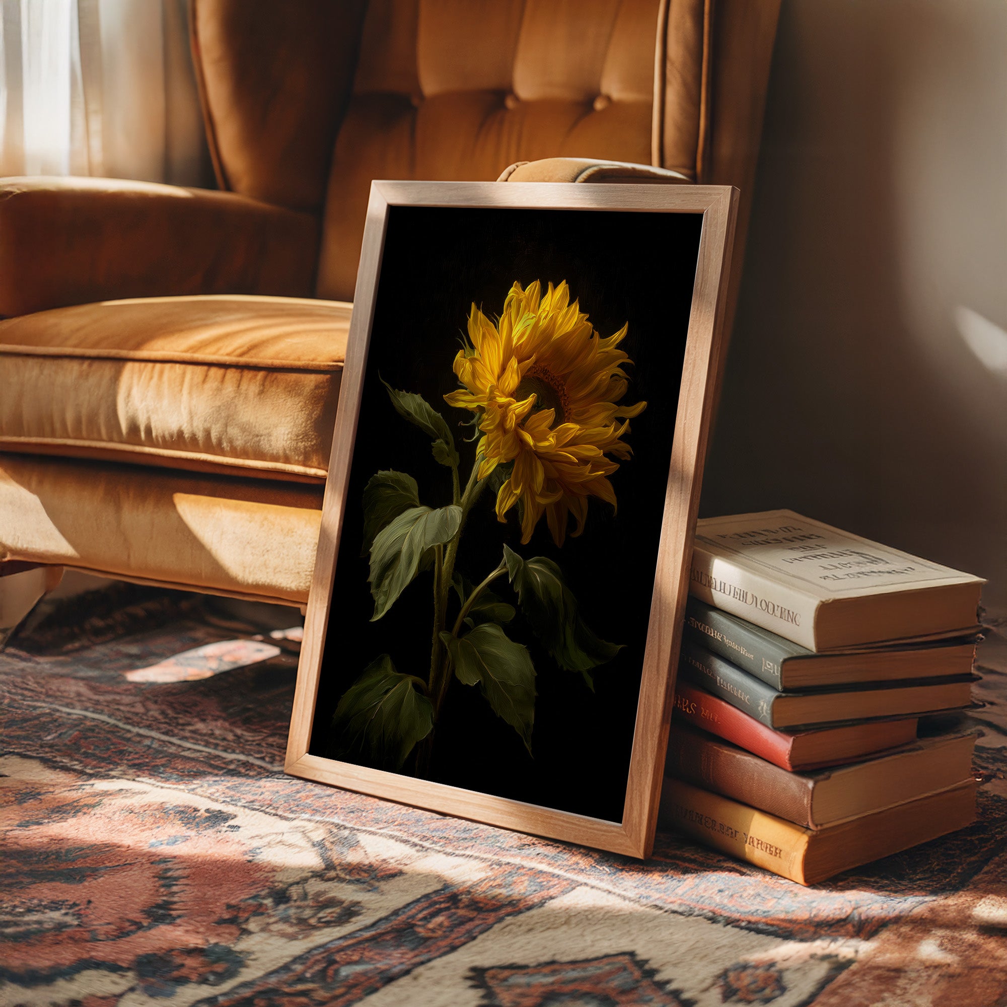 Golden Bloom Against Midnight Walls