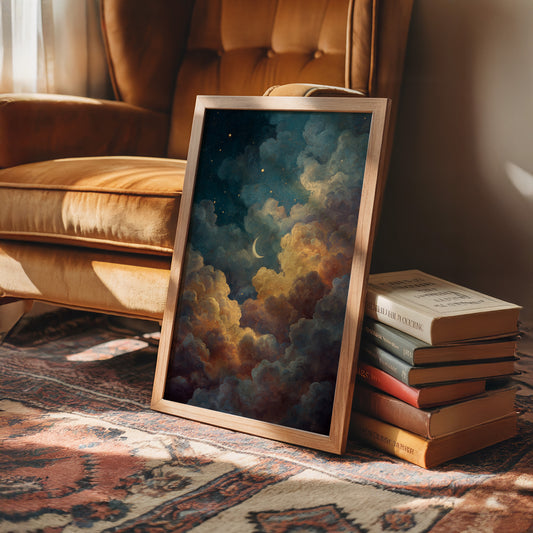 Crescent Rests Among Golden Clouds