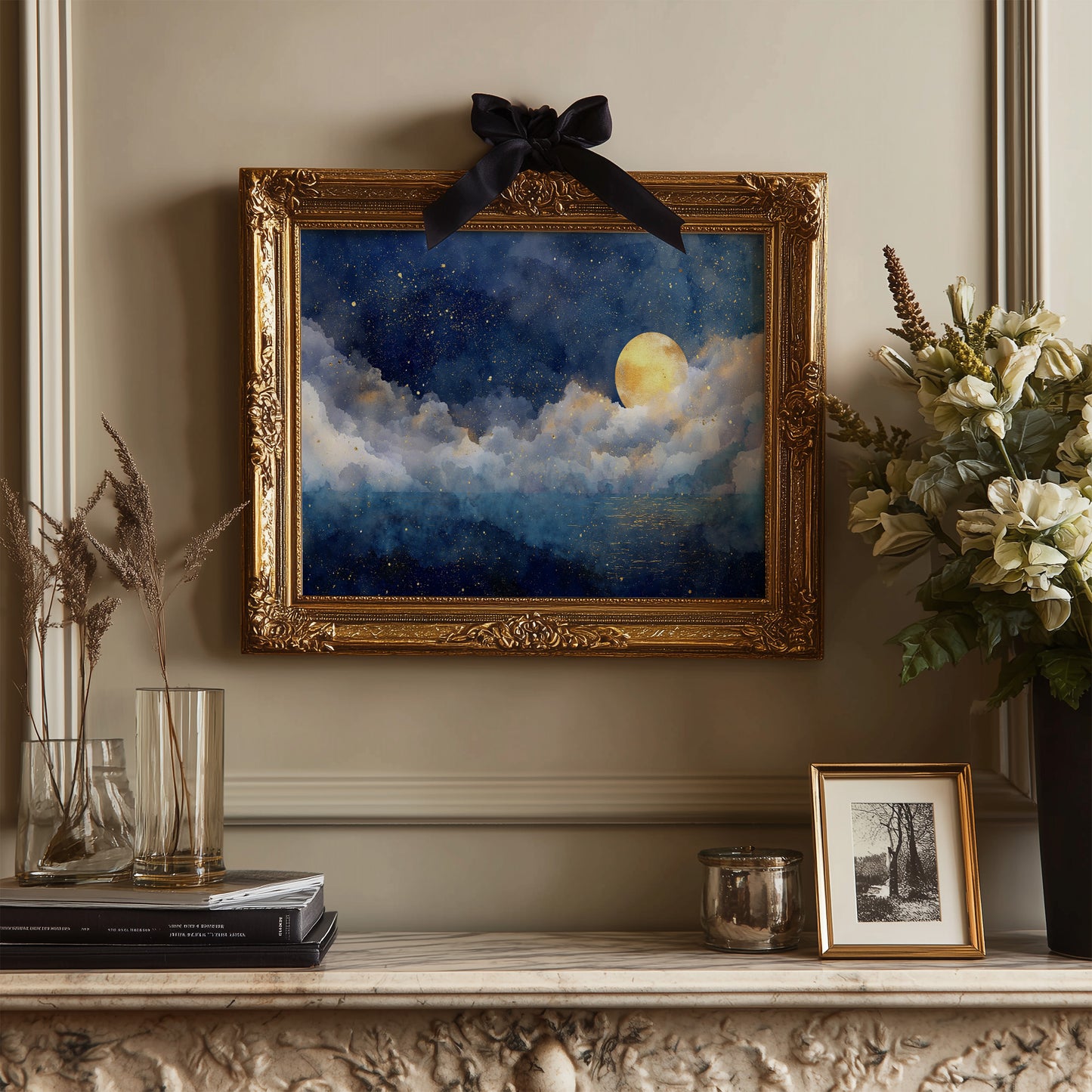 Full Moon Bathes Midnight Waters