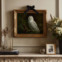 Arctic Sentinel Among Pine Boughs