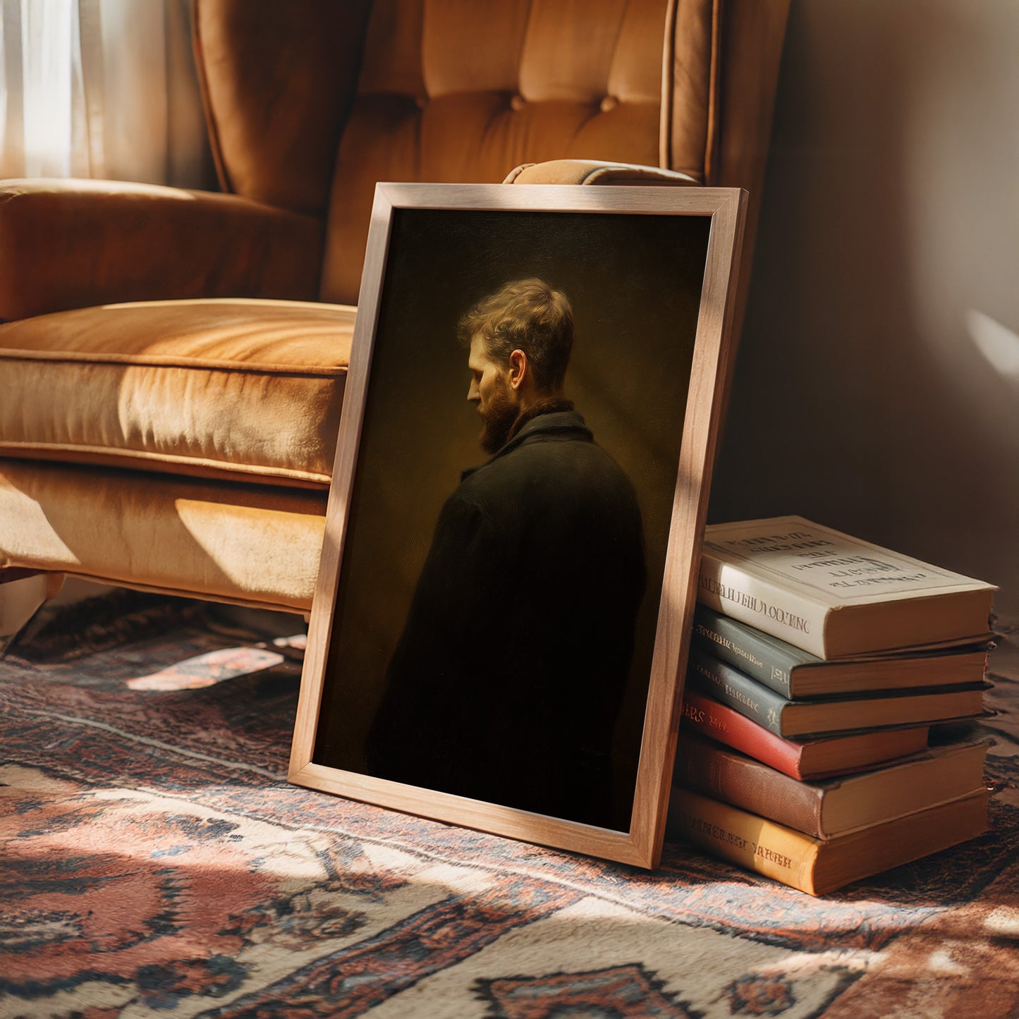 Amber Light On Contemplative Profile