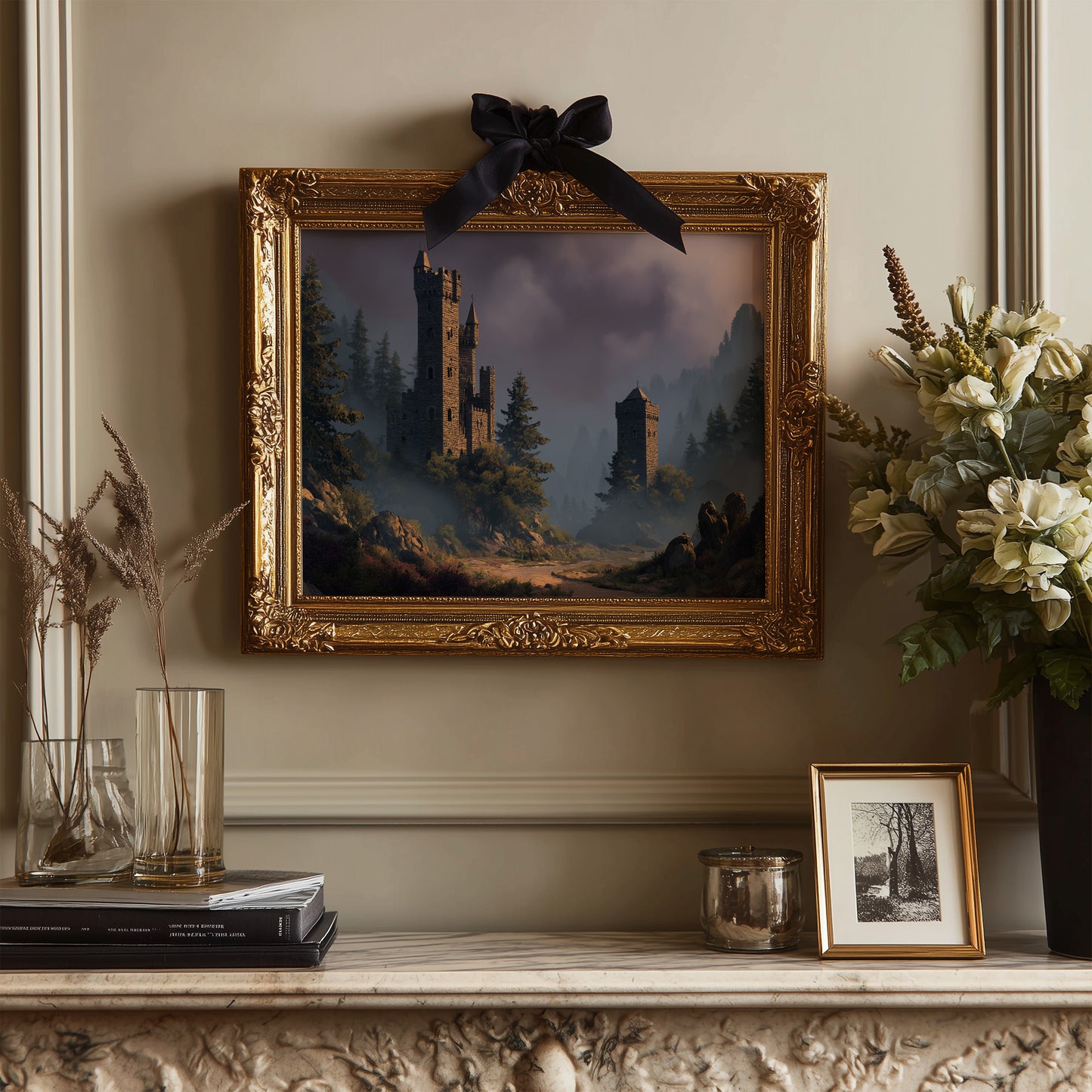 Ancient Towers Amid Mountain Mist