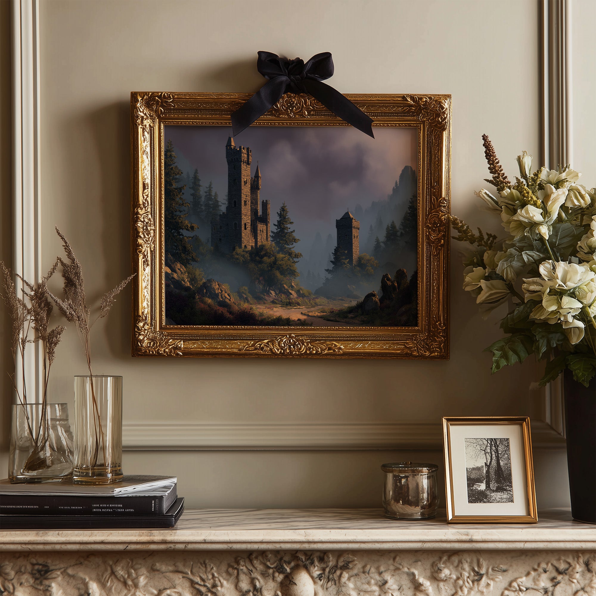 Ancient Towers Amid Mountain Mist