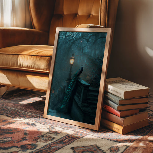 Midnight Peacock Guards Ancient Path