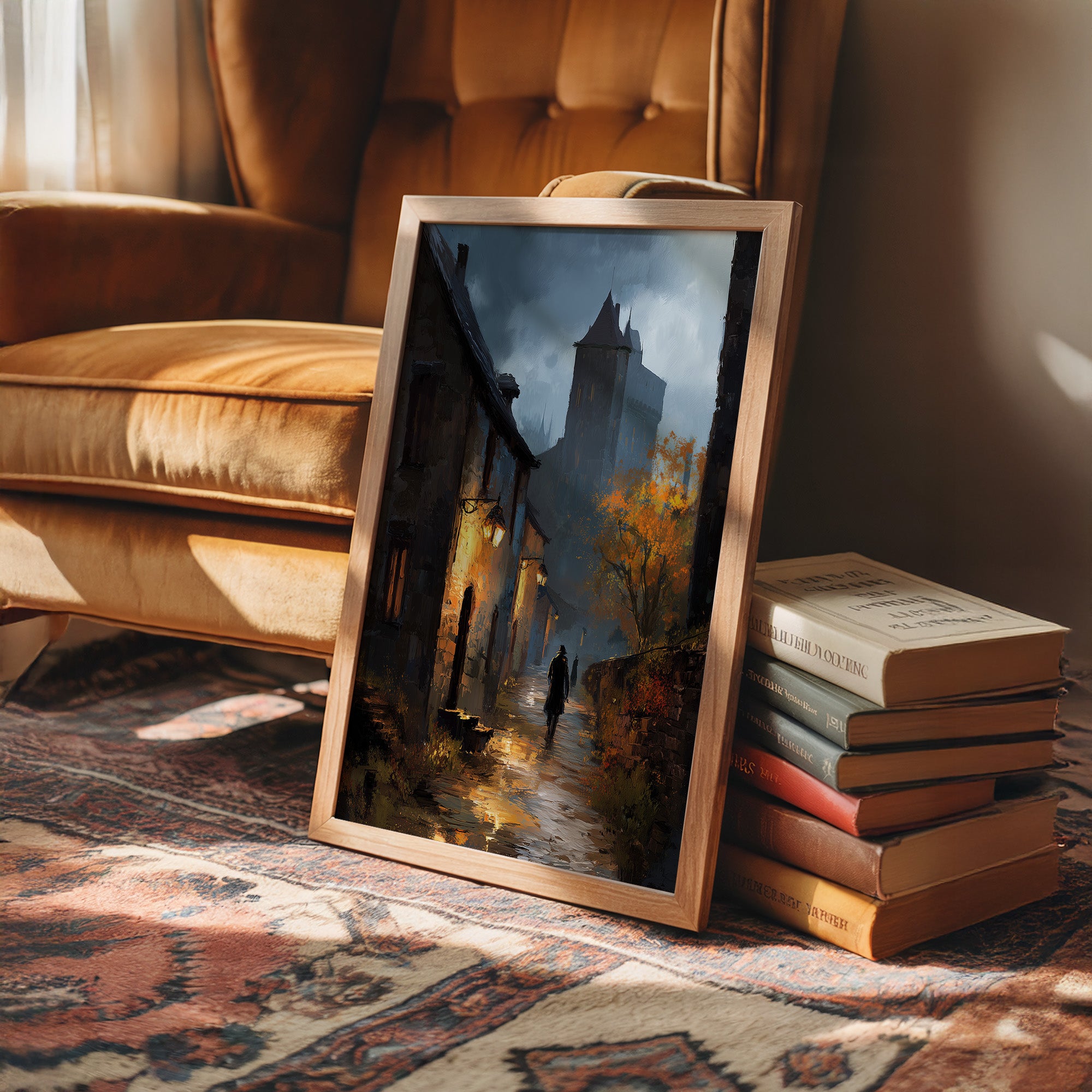 Autumn Glow Against Medieval Dusk