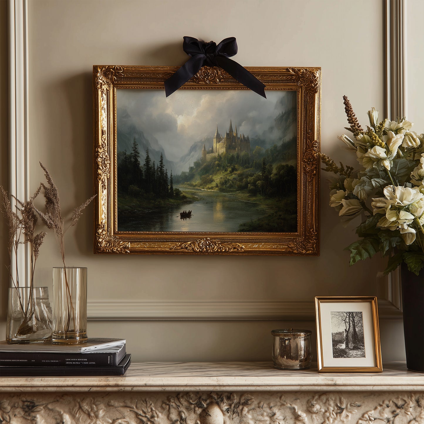 Castle Waters Under Stormy Skies