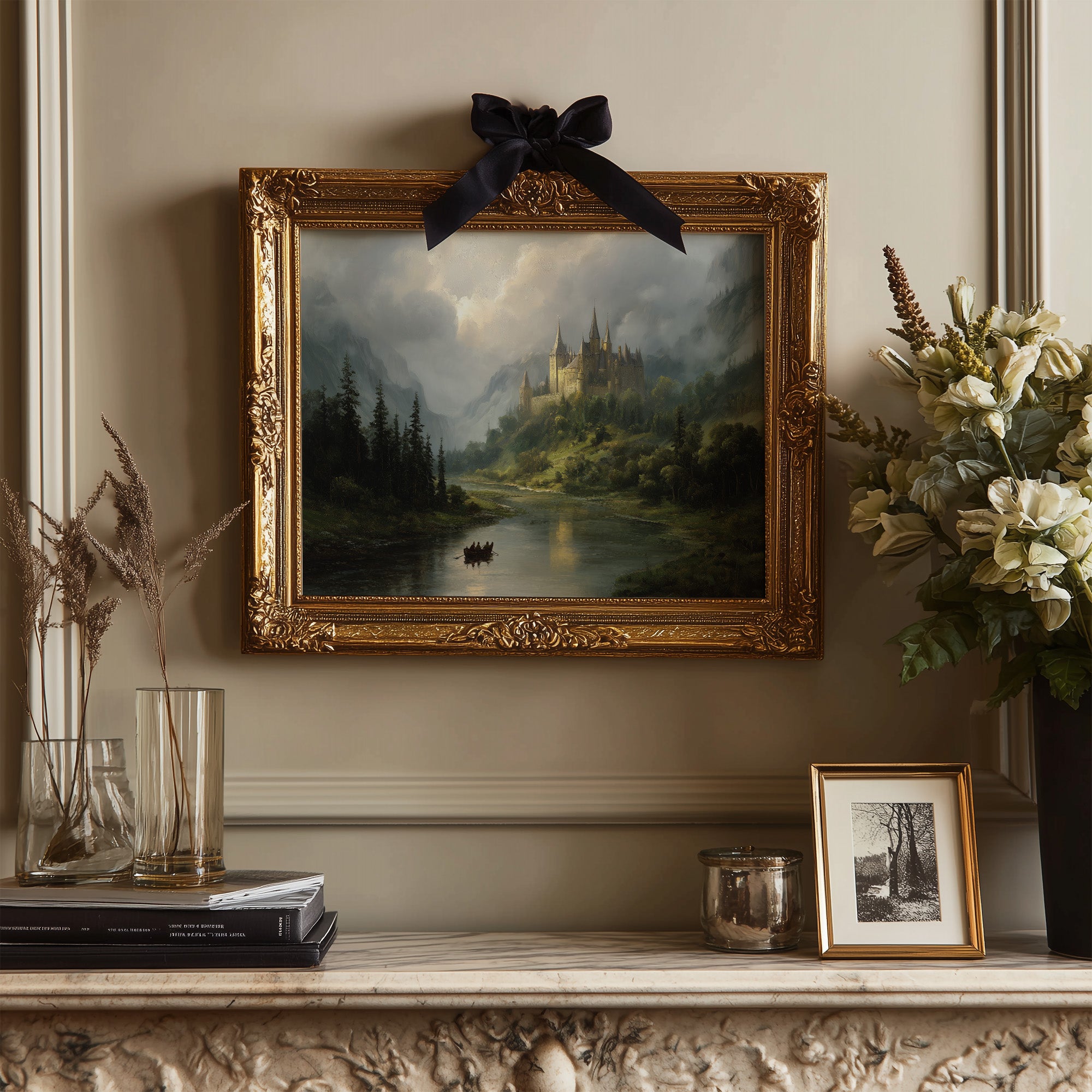 Castle Waters Under Stormy Skies