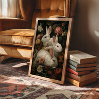 White Rabbits Among Velvet Blooms