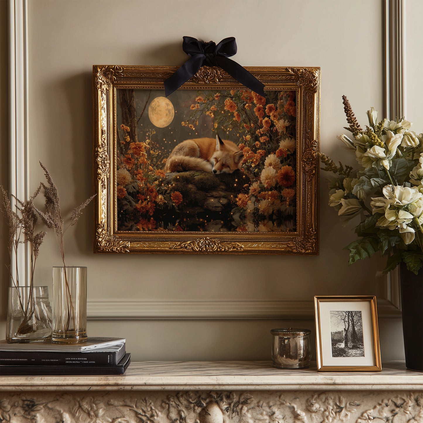 Autumn Fox Dreams Under Moonlight