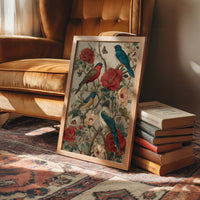 Songbirds Among Coral Blooms