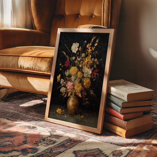 Golden Blooms Against Midnight Walls