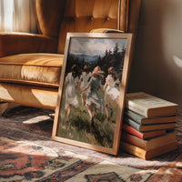 Summer Girls Rush Toward Mountains