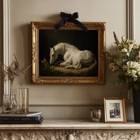 White Steed Among Wildflowers