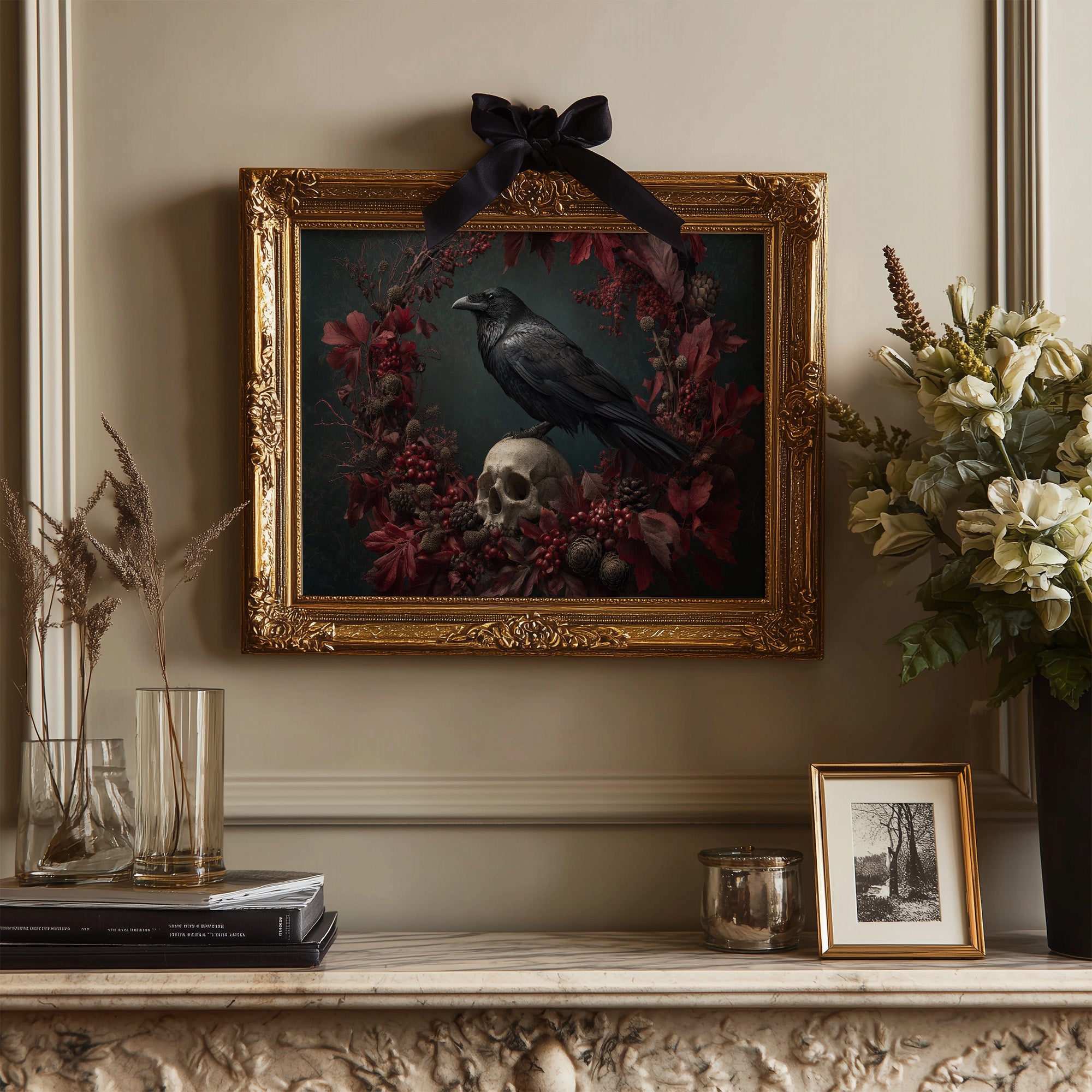 Raven's Crimson Autumn Vigil