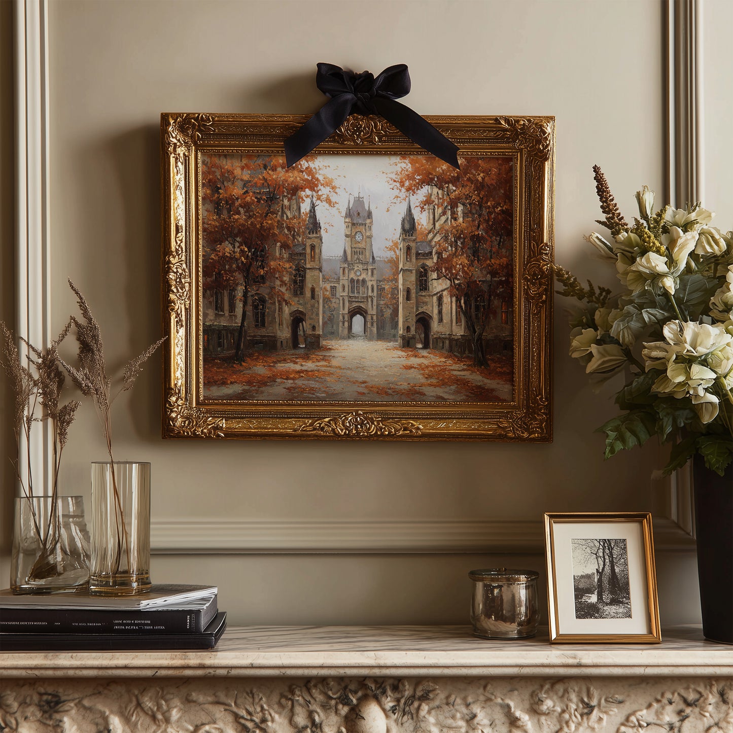 Amber Leaves Frame Ancient Halls