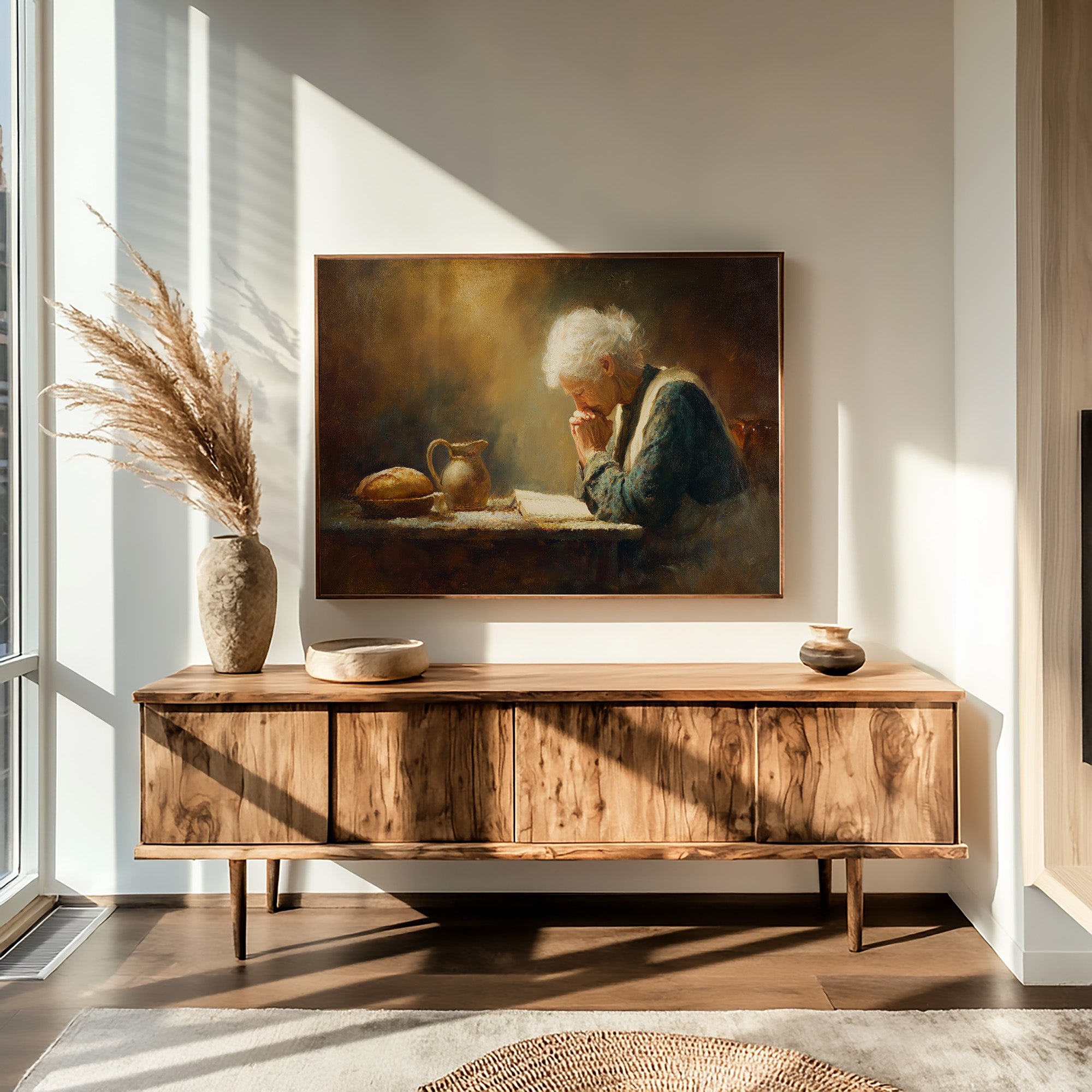 Prayer Illuminated By Golden Hours