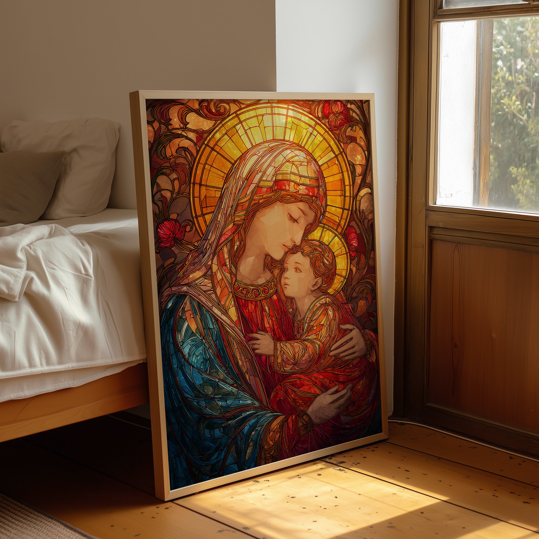 Sacred Glow Through Stained Glass