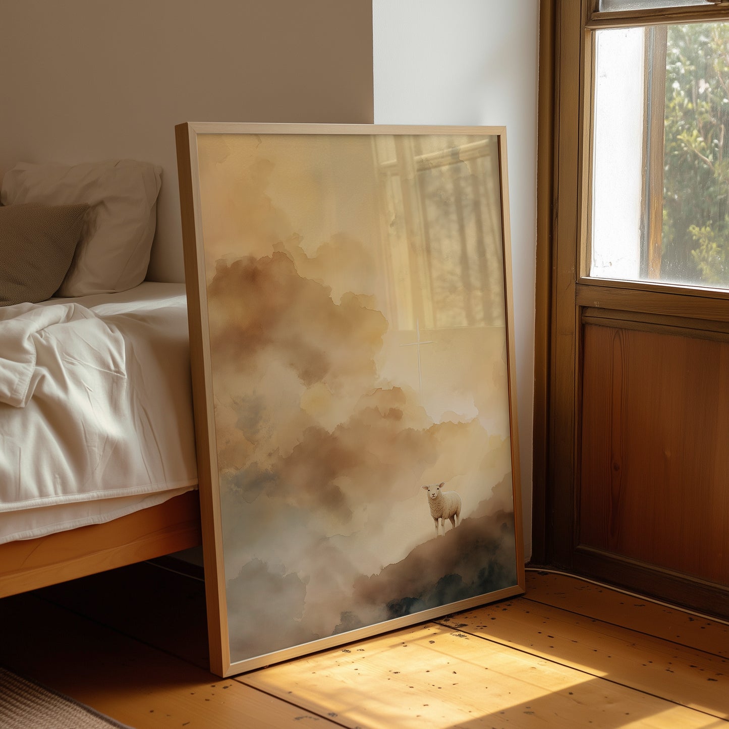 Solitary Wanderer In Golden Mist