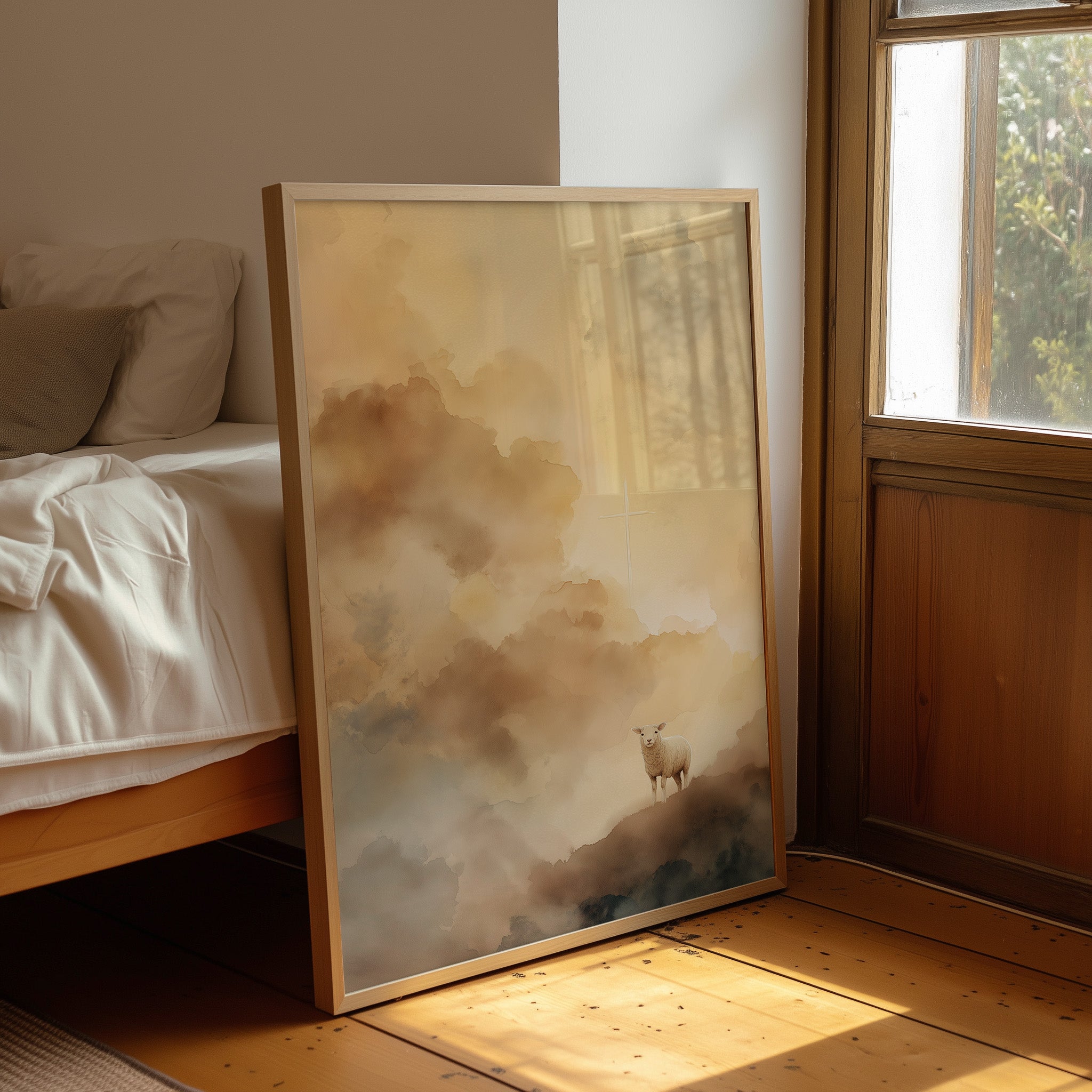 Solitary Wanderer In Golden Mist