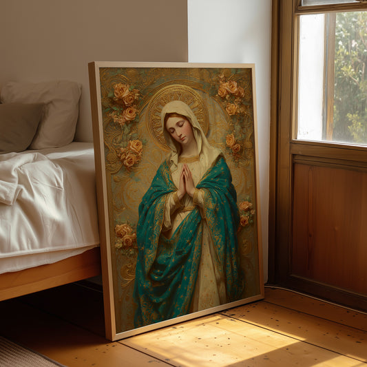 Sacred Prayers In Teal Gold