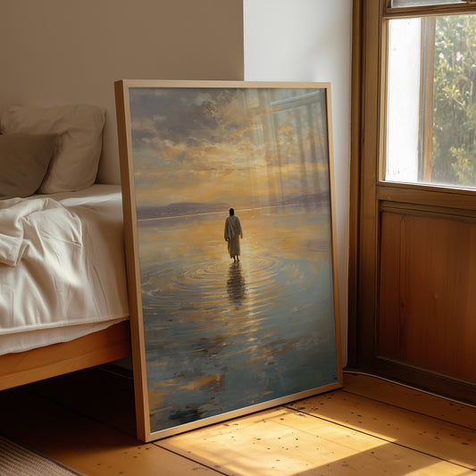 Solitary Steps Through Golden Waters