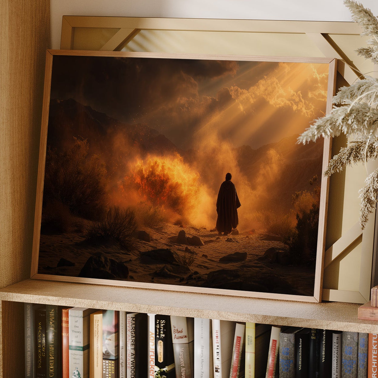 Pilgrim Walks Through Fiery Dawn