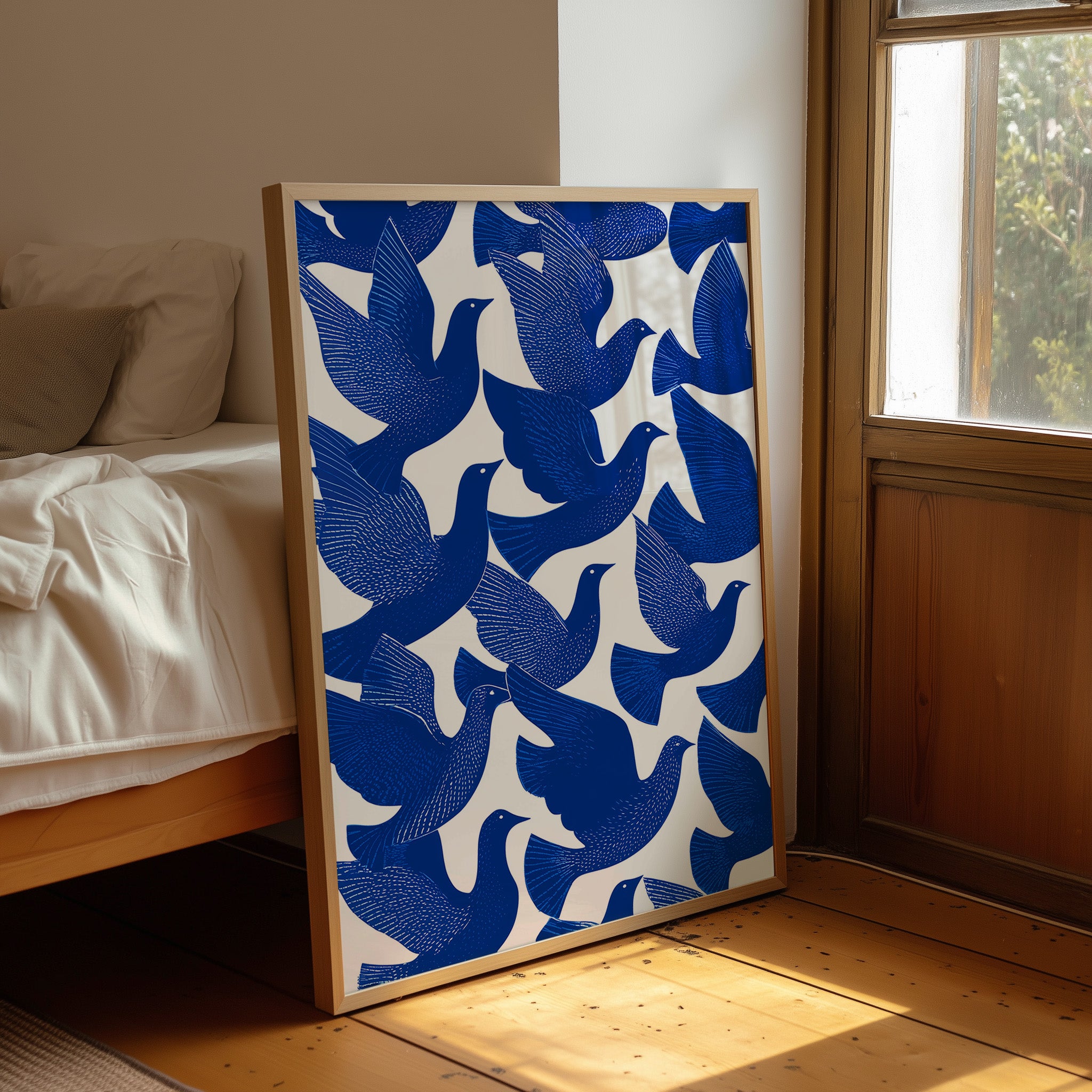 Cobalt Doves Take Flight Together