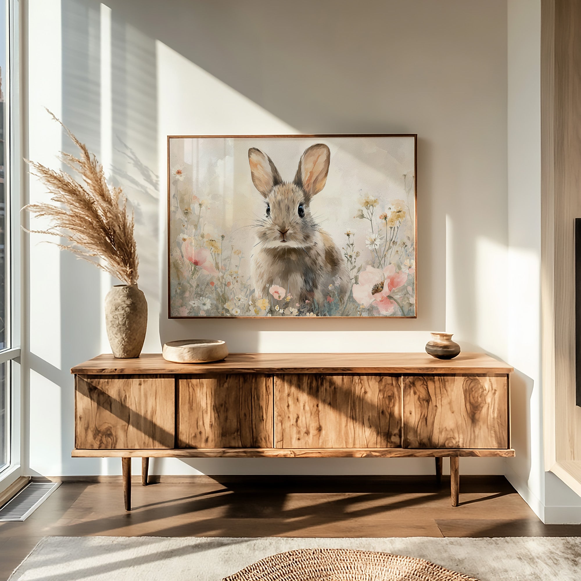 Curious Companion Among Meadow Blooms