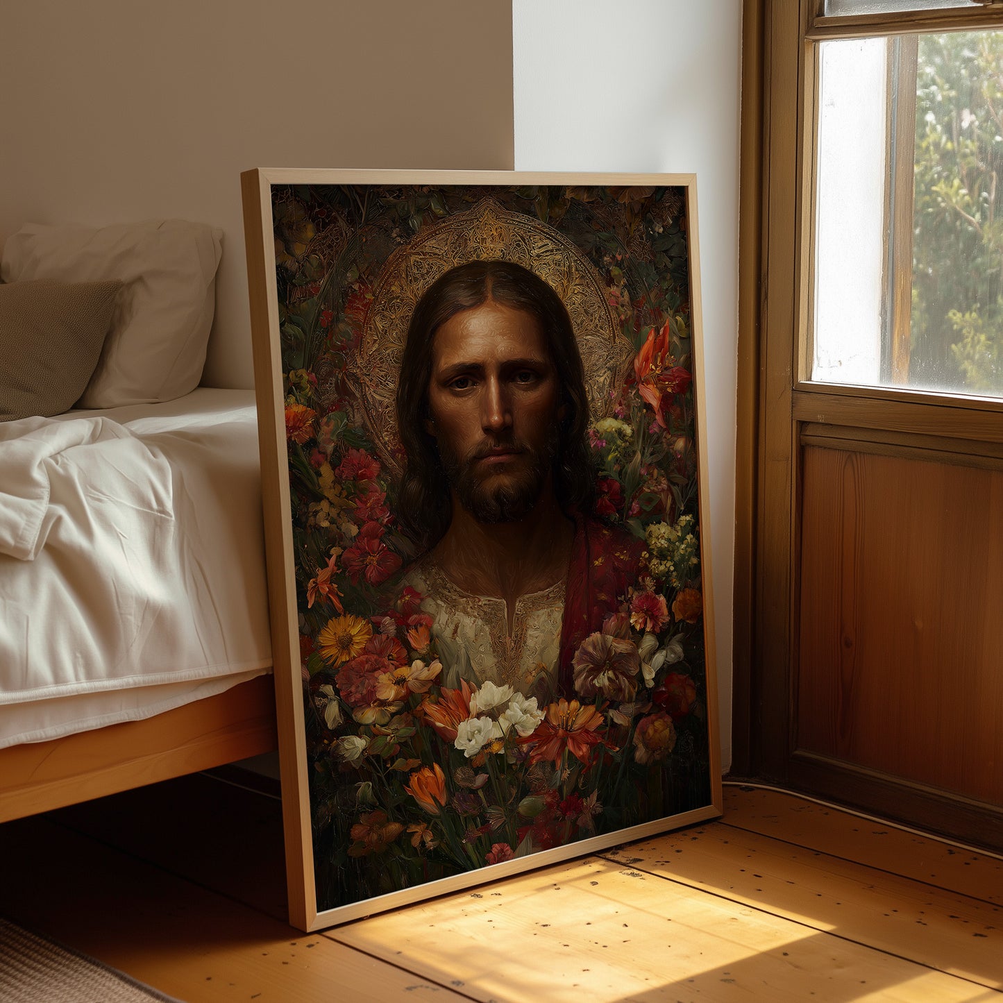 Sacred Blossoms Frame Ancient Grace