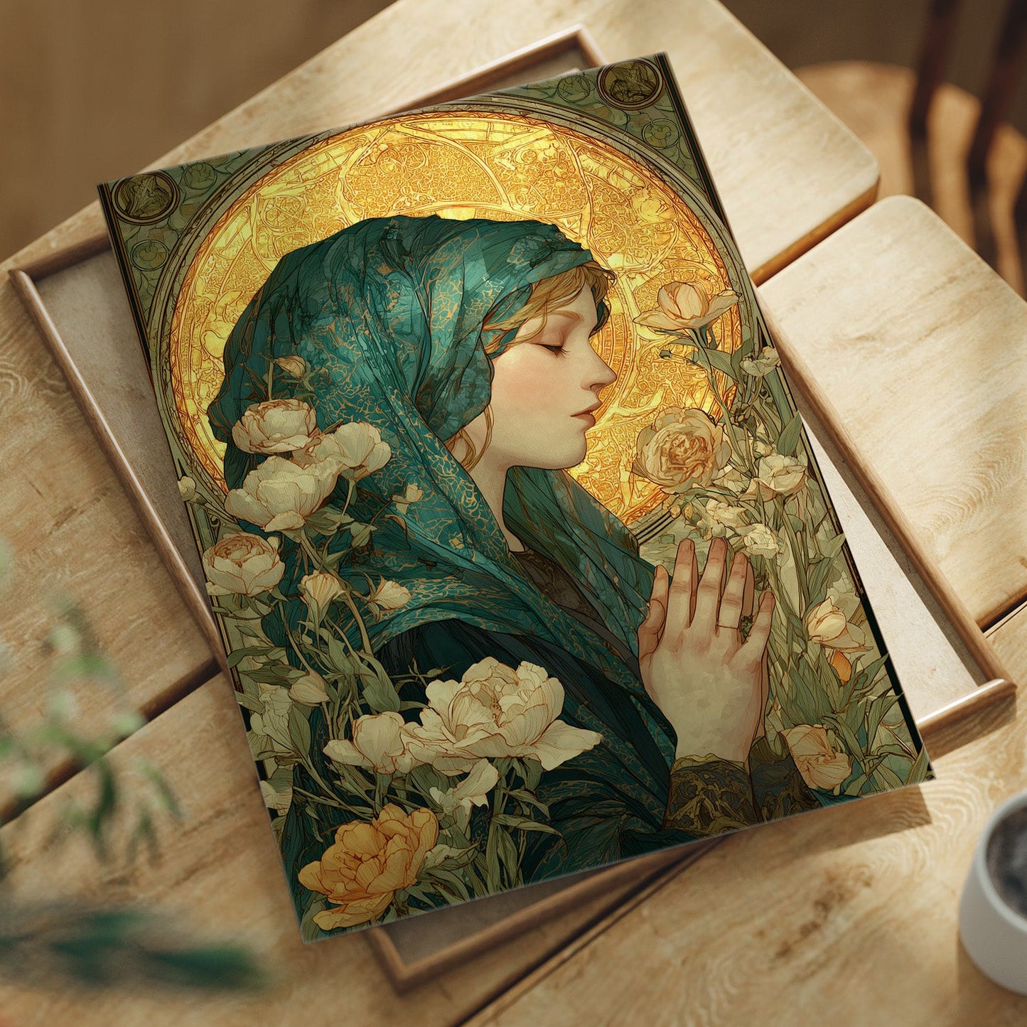 Prayer Among Gilded Peonies