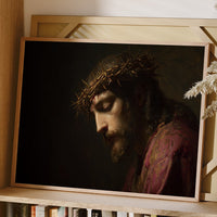 Sacred Portrait Among Quiet Shelves