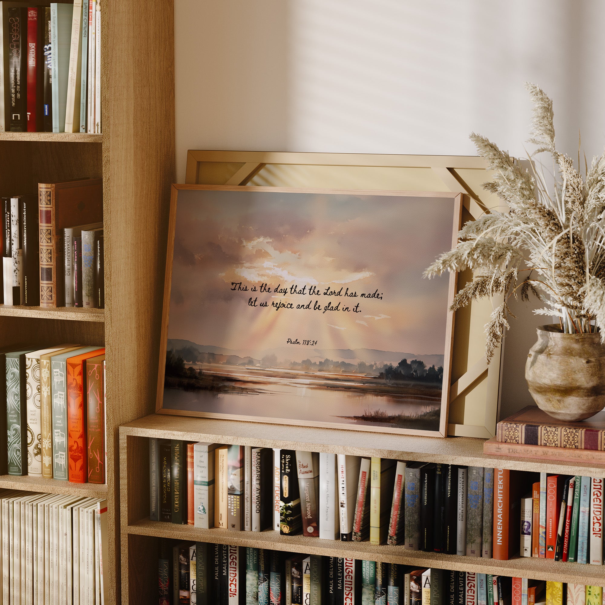 Scripture Glows Over Tranquil Waters