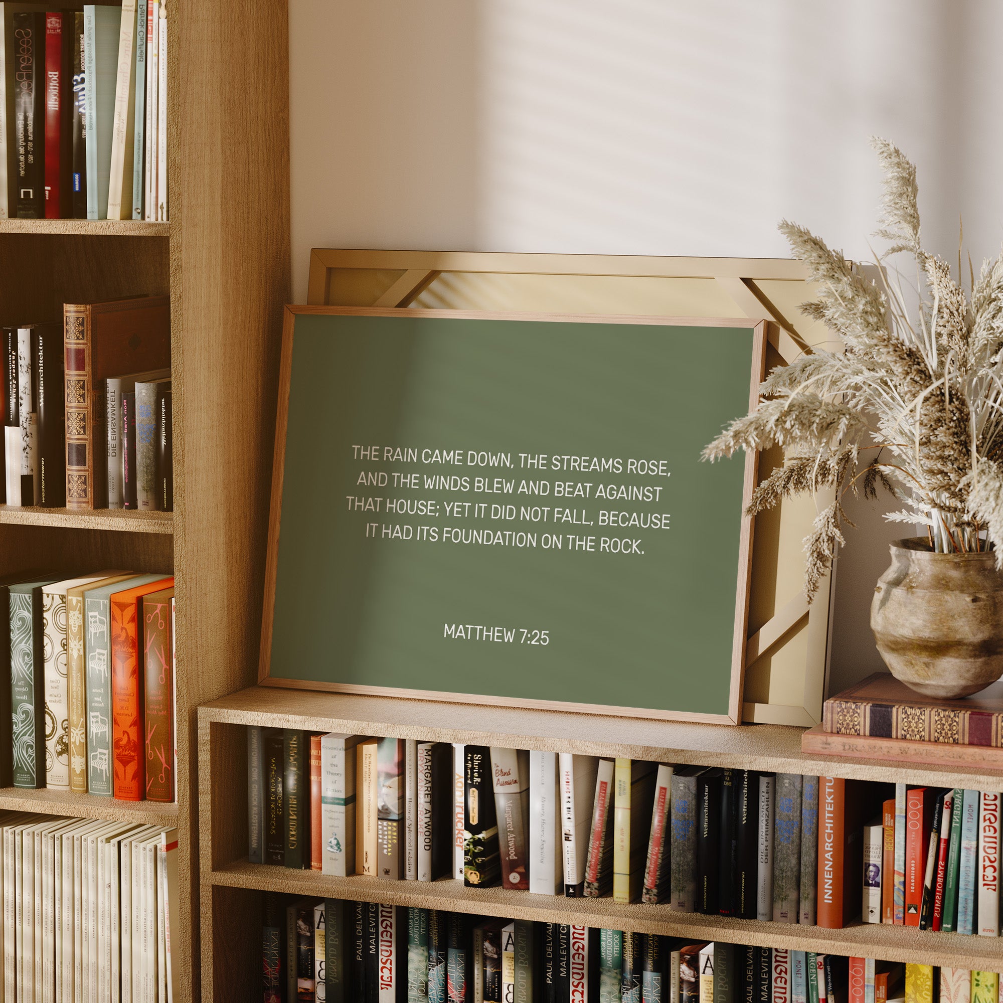 Ancient Words On Sage Canvas