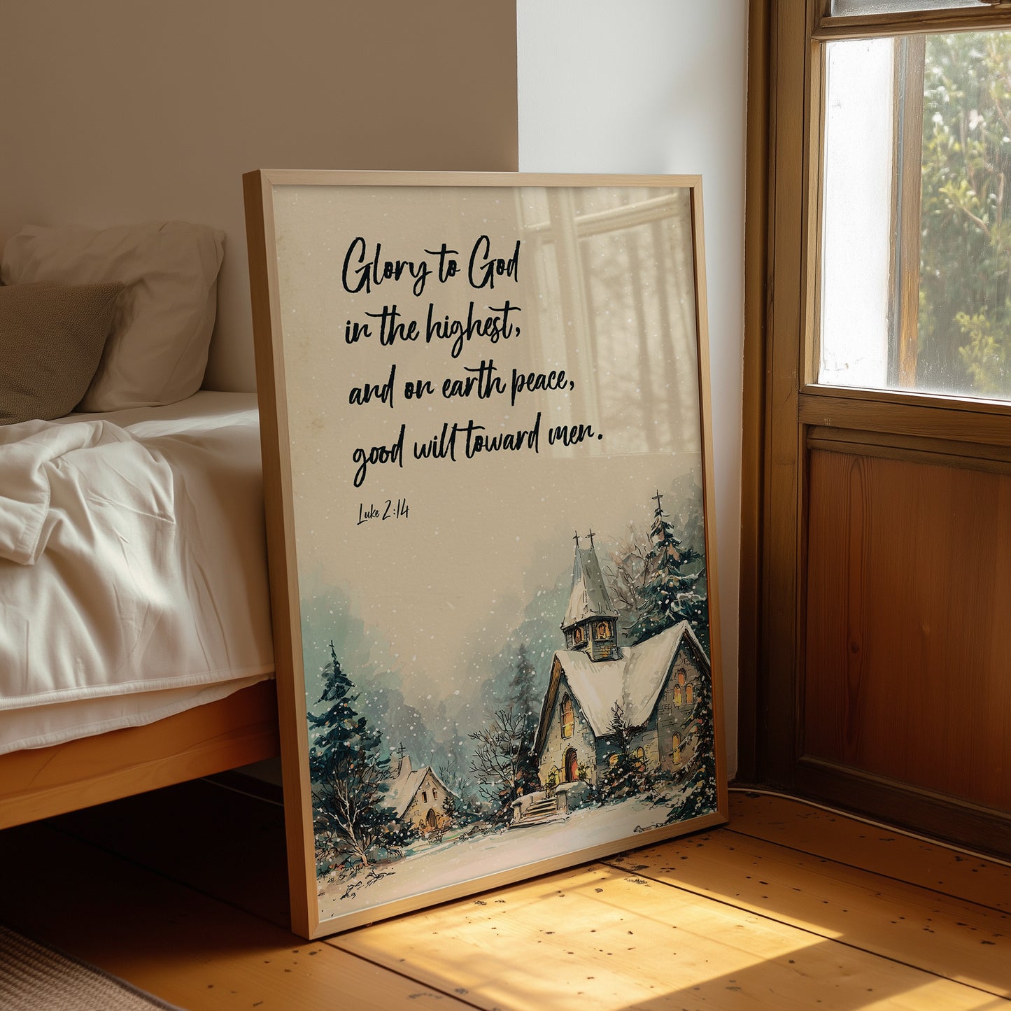 Winter Verse On Wooden Table