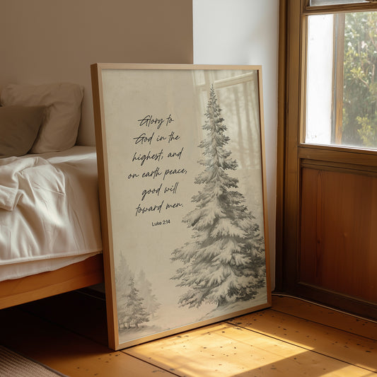 Winter Scripture On Wooden Table