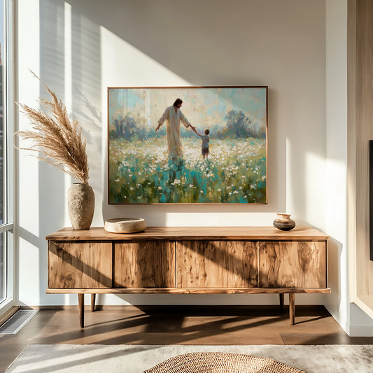 Ethereal Guidance Through Wildflower Fields