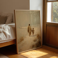 Ethereal Journey Through Amber Mist