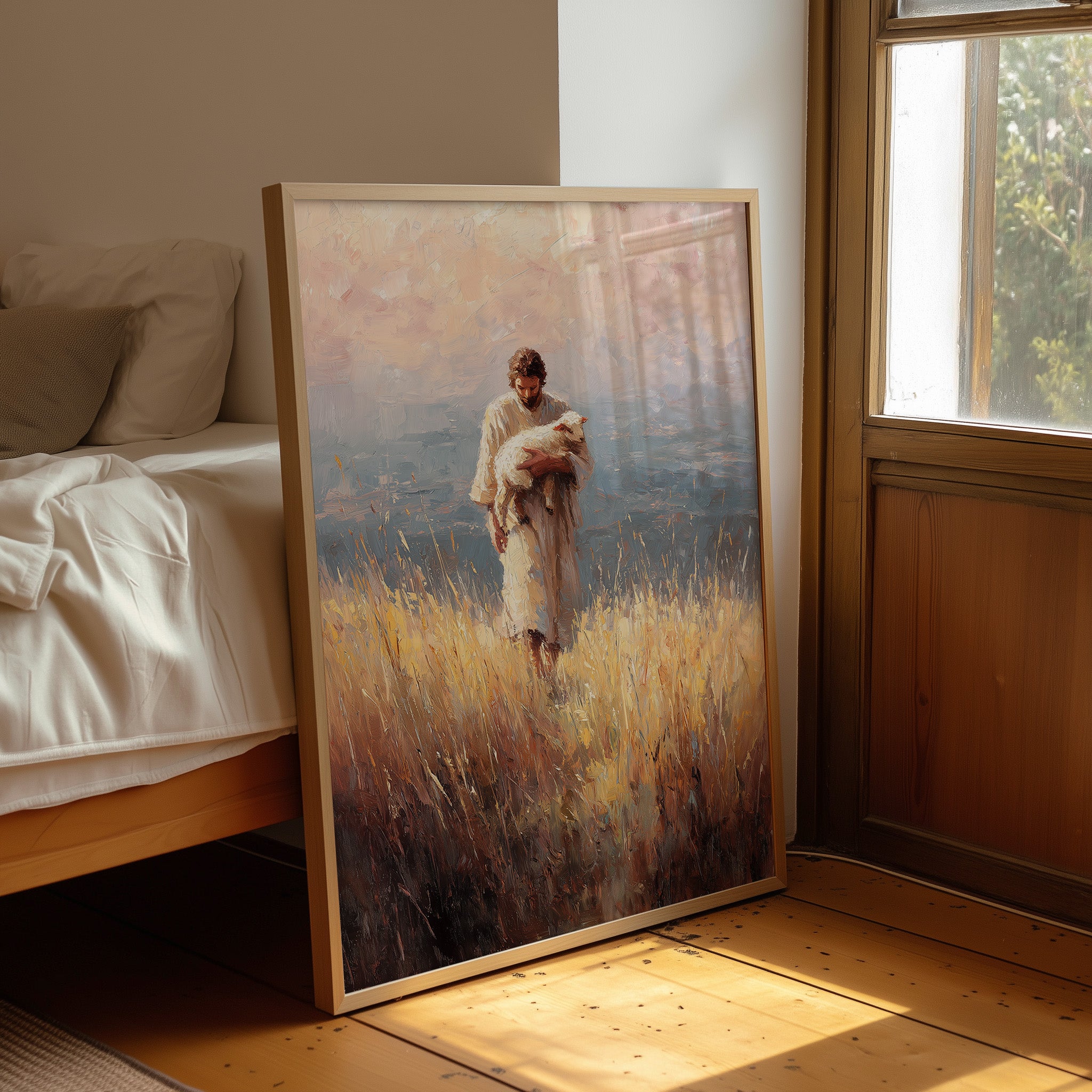 Gentle Guardian Traverses Golden Fields