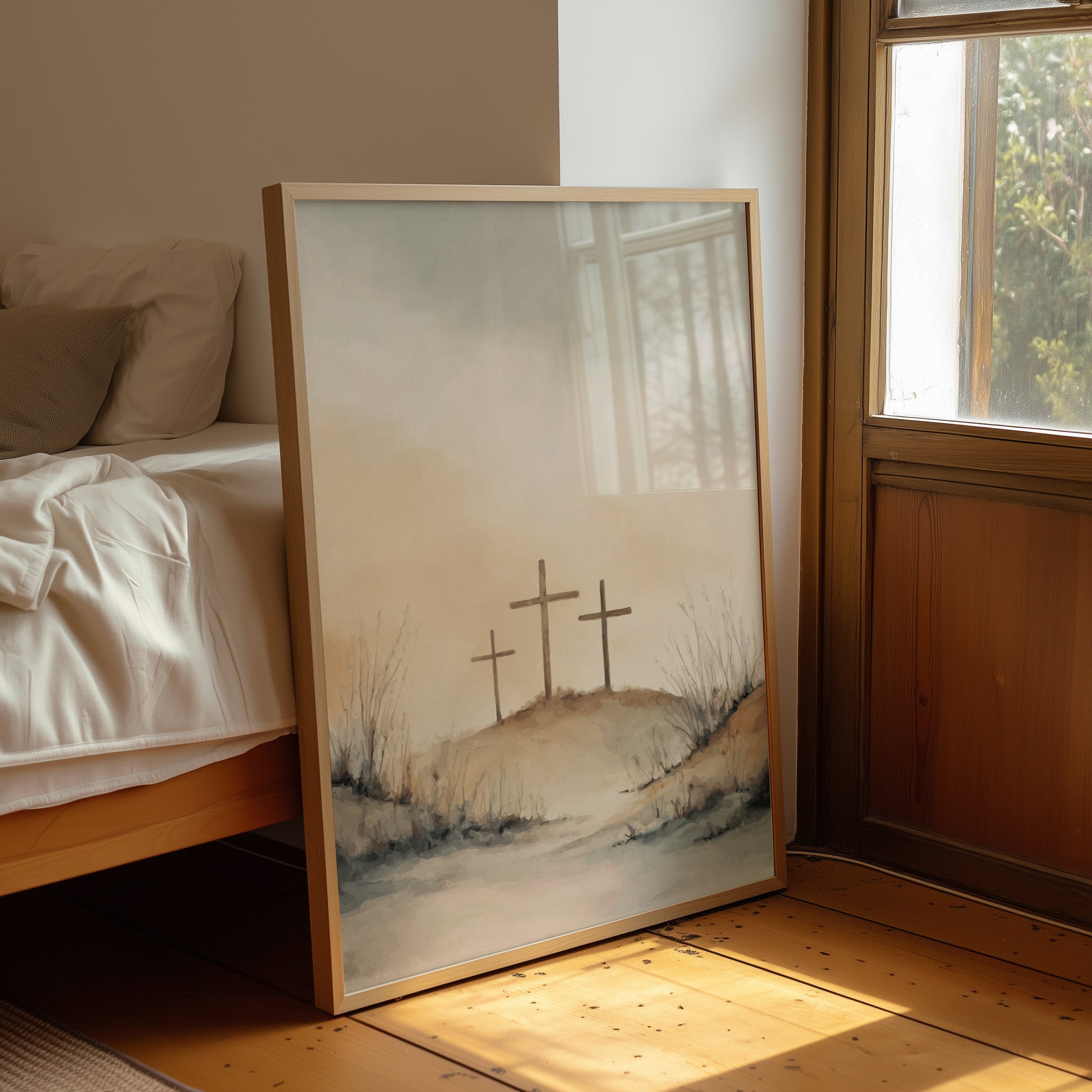 Three Crosses Stand in Sacred Silence