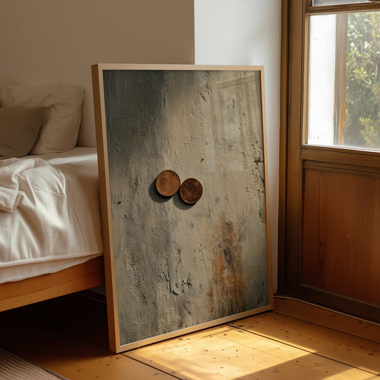 Copper Remnants on Weathered Canvas