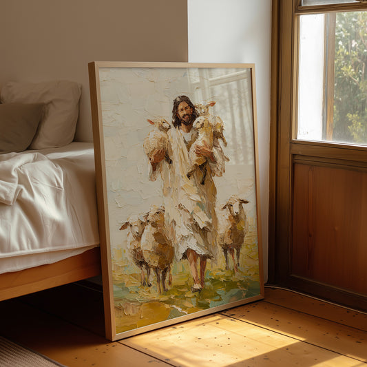 Shepherd's Embrace in Golden Fields