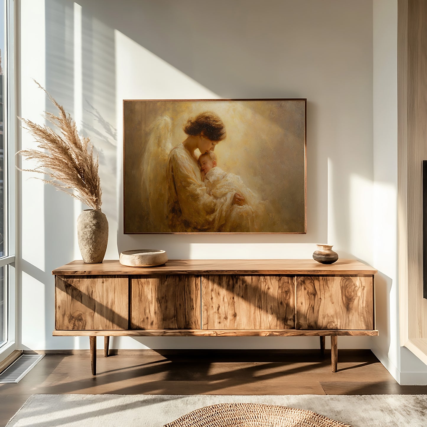 Celestial Embrace in Amber Light