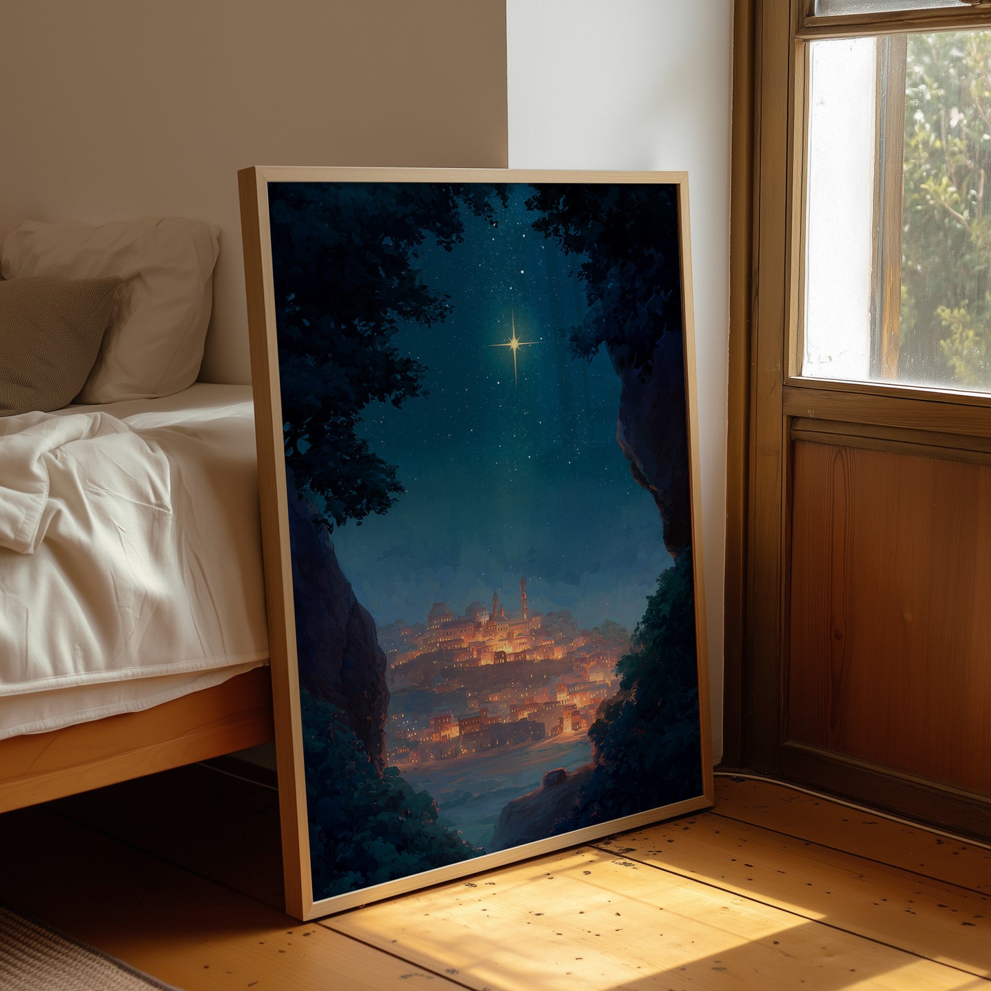 Celestial Guardian Illuminates Ancient Haven