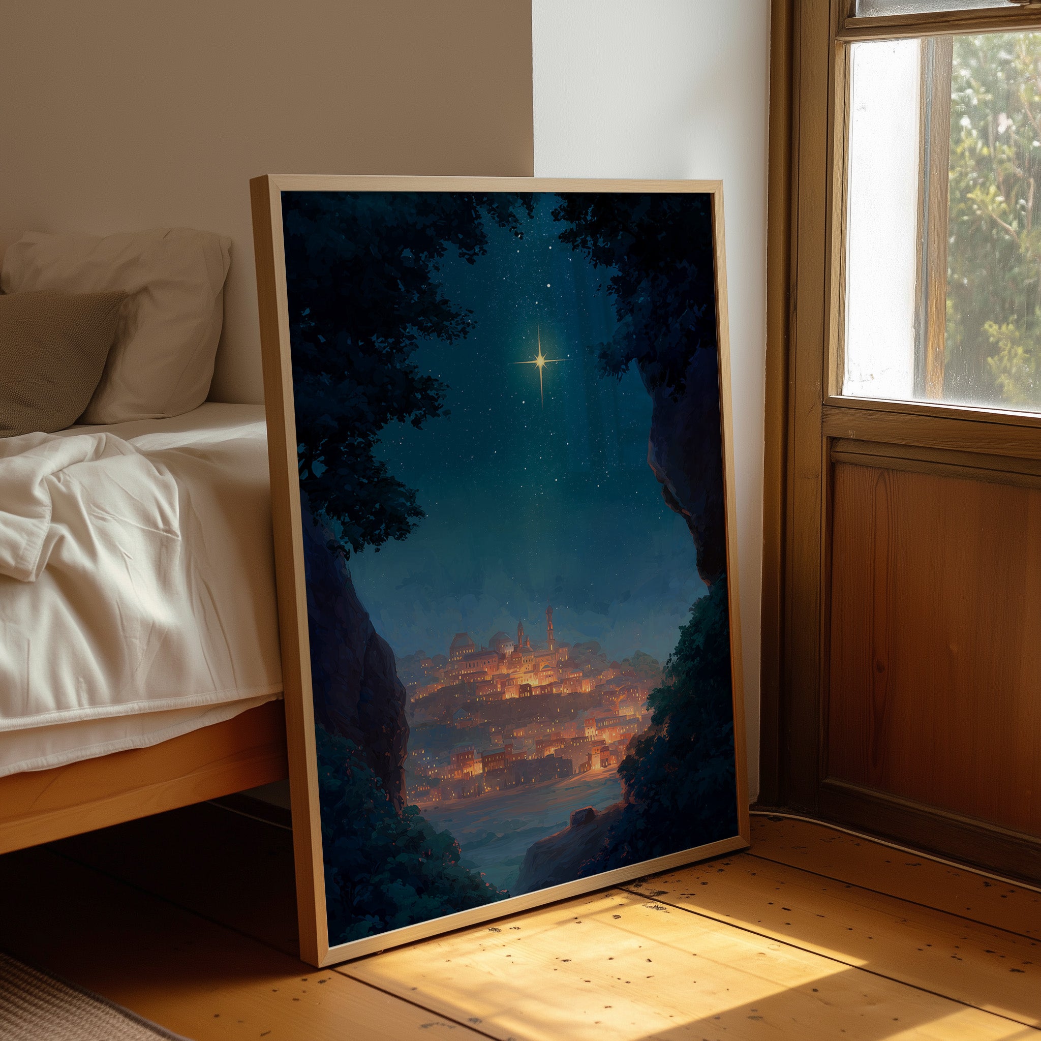 Celestial Guardian Illuminates Ancient Haven