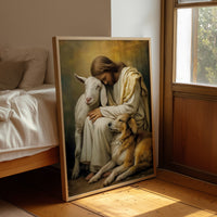 Gentle Guardian Embraces Creation's Innocence